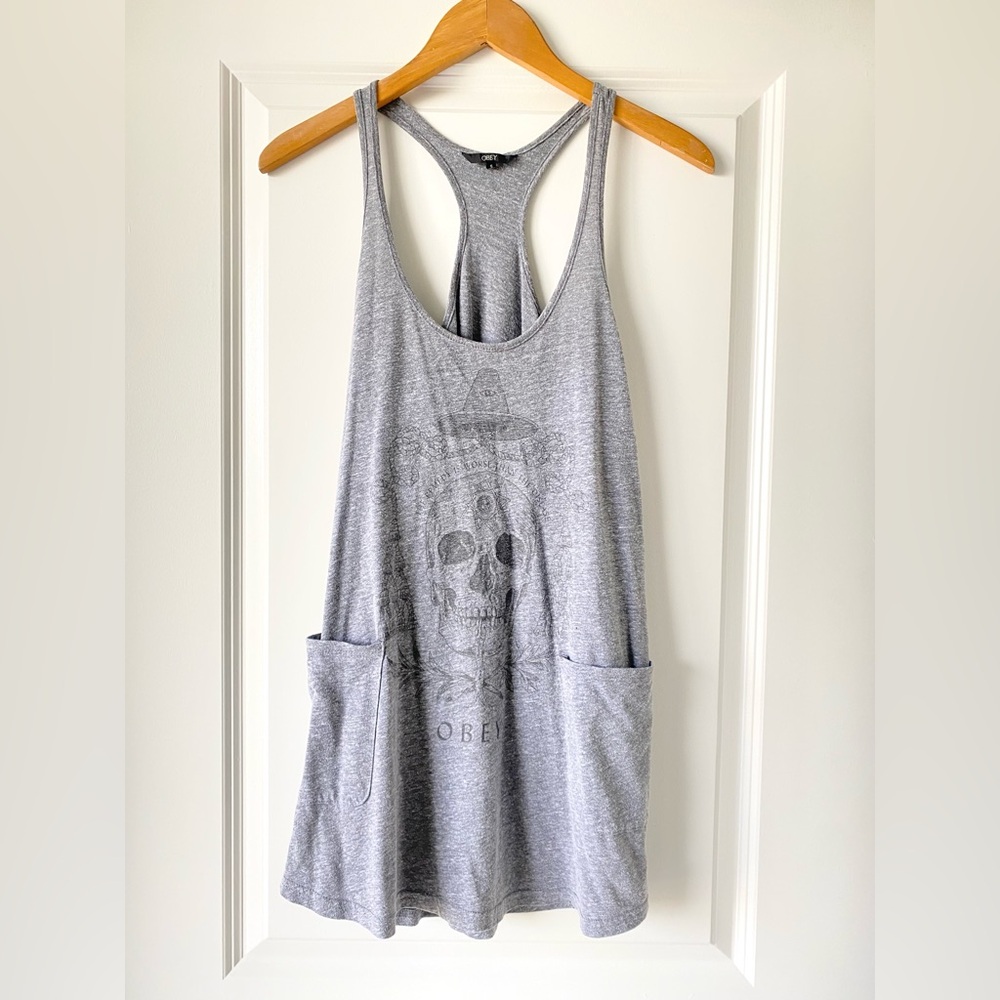 Womens Obey Skull Grey Dress